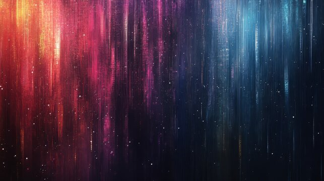 A glitchy, low-res noise effect background with digital artifacts and color shifts, creating a techy aesthetic