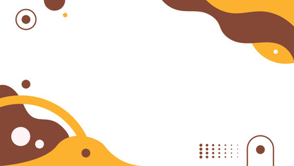 Vivid abstract background design featuring organic yellow and brown shapes with circular and dotted accents, ideal for modern presentations and creative projects.