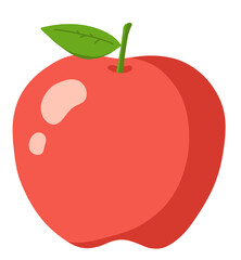 Cute cartoon red apple