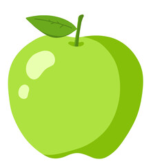 Cute green cartoon apple