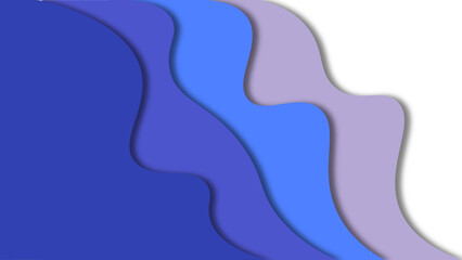 Layered abstract design in blue and purple tones, resembling a flowing wavy pattern. A modern artistic concept creating depth and transition, ideal for backgrounds, wallpapers, or creative application