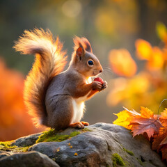 squirrel eating nut