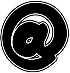 Black Commercial at with white border Bold font