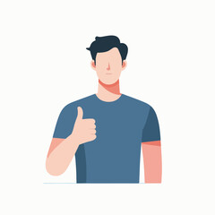 Vector pose of a bussinessman giving a thumbs up as a sign of appreciation