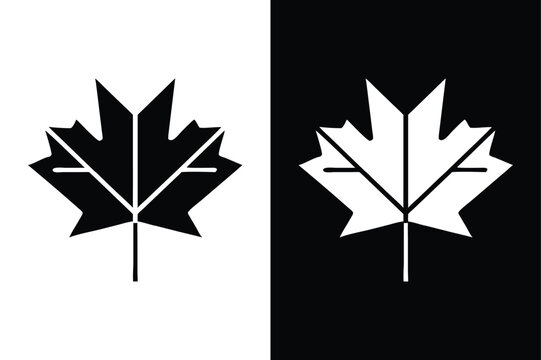 Maple Leaf Icon Silhouette. Classic Canadian Symbol in Vector Art