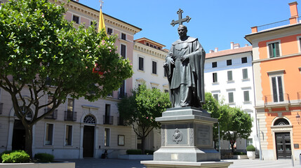 Statue of Giordano Bruno an Italian Dominican friar in Square ca