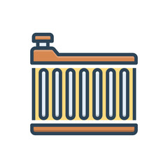 Color illustration icon for radiator