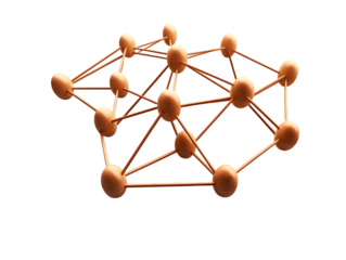 Abstract Network Connection with Spheres and Lines on Transparent Background