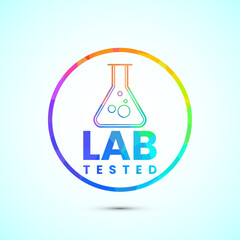 Lab tested icon. Laboratory testing product quality certificate symbol,  Clinically certified, low poly style