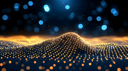beautiful abstract wave technology background with blue light digital effect corporate concept