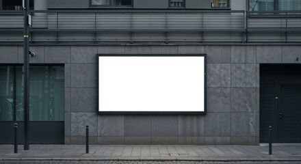 Obraz premium Large billboard mockup for exterior advertisement on modern building exterior . Generative AI