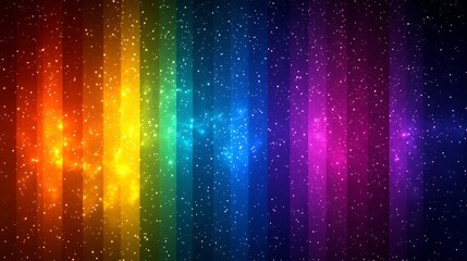 Rainbow stripes with sparkles.