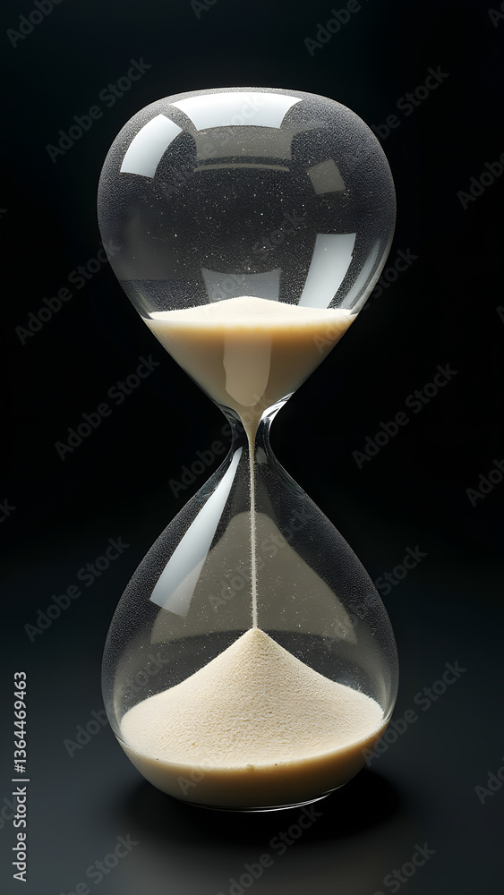 Poster maze hourglass where sands navigate infinite fractal corridors within a silver and onyx labyrinth fr