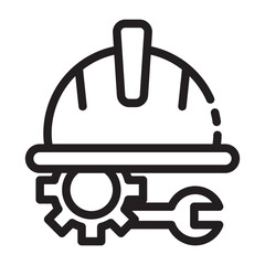 Safety Helment and gear Lineart
