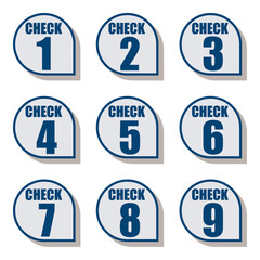 イラスト素材：数字アイコン１～９セット