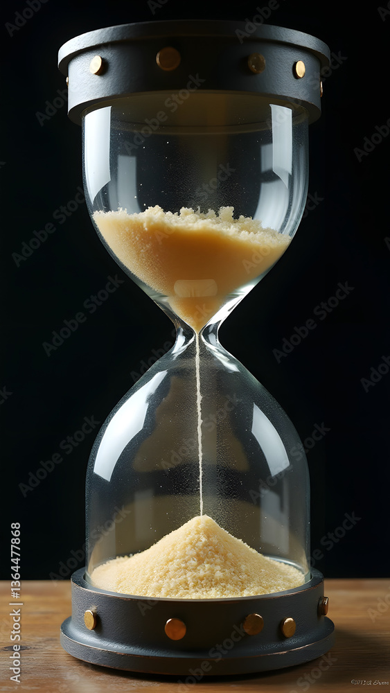 Poster holy weapon hourglass where sands transform into blessed projectiles within an exorcised steel frame