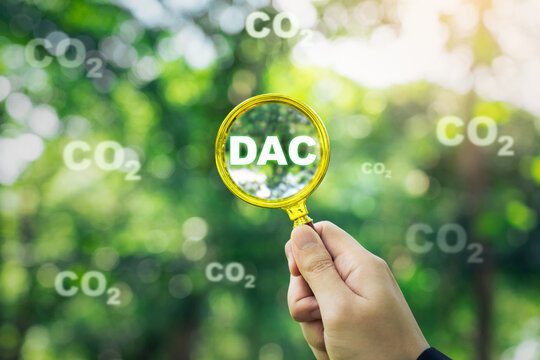Carbon capture and climate tech concept. Direct Air Capture (DAC).