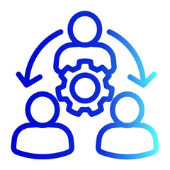 Teamwork Icon Line Gradient Style for Team Building Pack Icon Themes