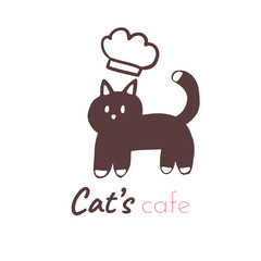 Cat cafe bakery logo