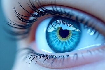 Captivating close-up of a stunning blue eye macro photography natural lighting artistic perspective