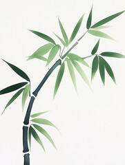 Obraz premium Serene Bamboo Branch Watercolor Painting