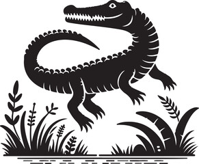 Naklejka premium vector illustration of a crocodile 