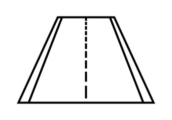 Icono negro de pista de aterrizaje o despegue de aeropuerto
