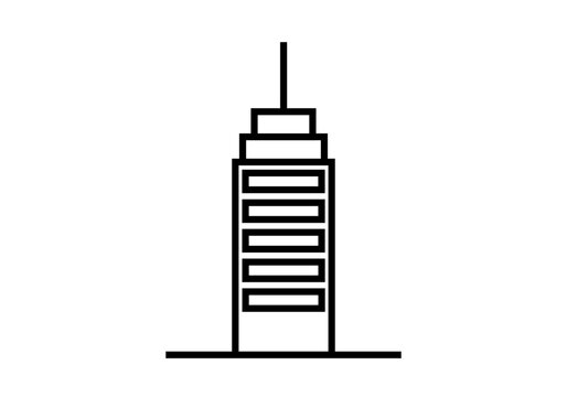 Icono negro de rascacielos de edificio alto