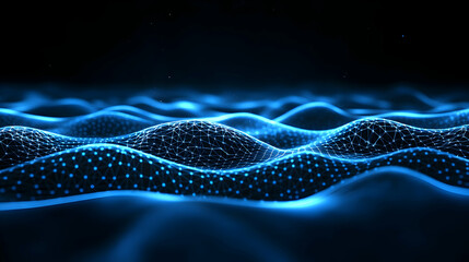 Abstract futuristic - Molecules technology with polygonal shapes on dark blue background. Illustration Vector design digital technology concept.