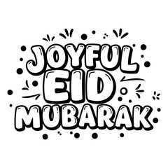 Obraz premium Joyful Eid Mubarak graphic, print design
