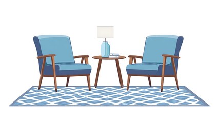 Midcentury Modern Living Room Set.