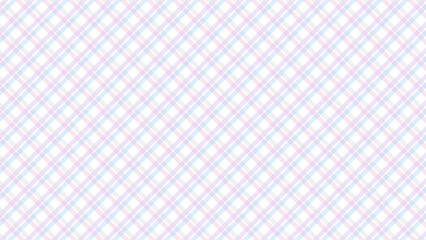 Multicolor diagonal check in the white background. Plaid checkered seamless pattern.