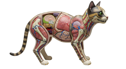 Anatomical Model of a Cat with Detailed Body Structure and Internal Organs for Educational and Scientific Purposes in Veterinary Medicine