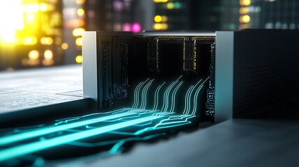 Abstract teal tech background dynamic energy