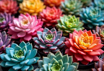 Mobile Wallpaper Magic: A Rainbow of Colorful Succulents & Cacti - Vibrant, Eye-Catching Design for a Unique & Stylish Phone Screen

