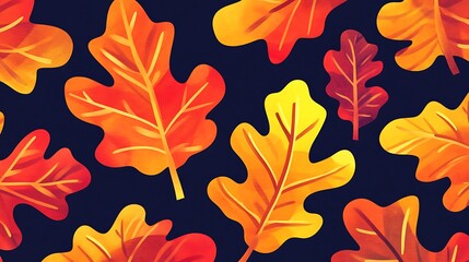 Autumn Oak Leaves Pattern. (83)