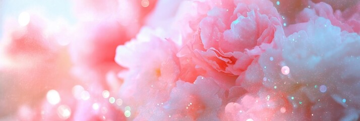 Fototapeta premium a close-up of blooming pink flowers showcasing their delicate petals and soft colors. The image captures the beauty of spring, creating a sense of peace and tranquility