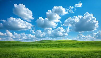 Obraz premium Vast Green Fields Under a Dramatic Sky.