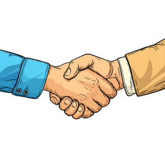 Handshake Illustration Depicting Agreement and Partnership on White and Transparent Background, Business and Office Icons Concept