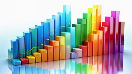 Panoramic Colorful Bar Graph Data Visualization: Business Analytics & Insights