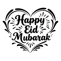 Obraz premium Eid Mubarak graphic, heart design, marketing