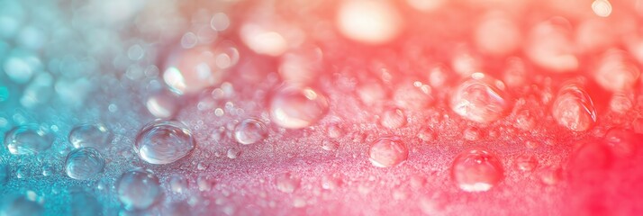 water drops on a colorful surface, with a beautiful display of droplets on a smooth surface