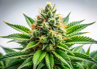 Panoramic View of Lush Cannabis Buds, Gorilla Glue Strain