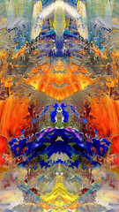 Abstract art background . Hand painting artwork on canvas .