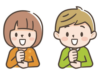 納得した子供達のイラスト