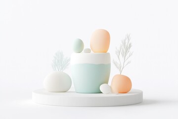 Fototapeta premium Pastel Easter Decor Scene