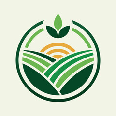 agricultural logo with tractor and harvest
