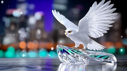 Abstract winged figure