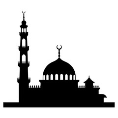 Black mosque vector icon