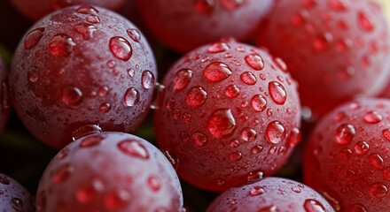 瑞々しい赤ぶどう 水滴輝く 鮮やか描写